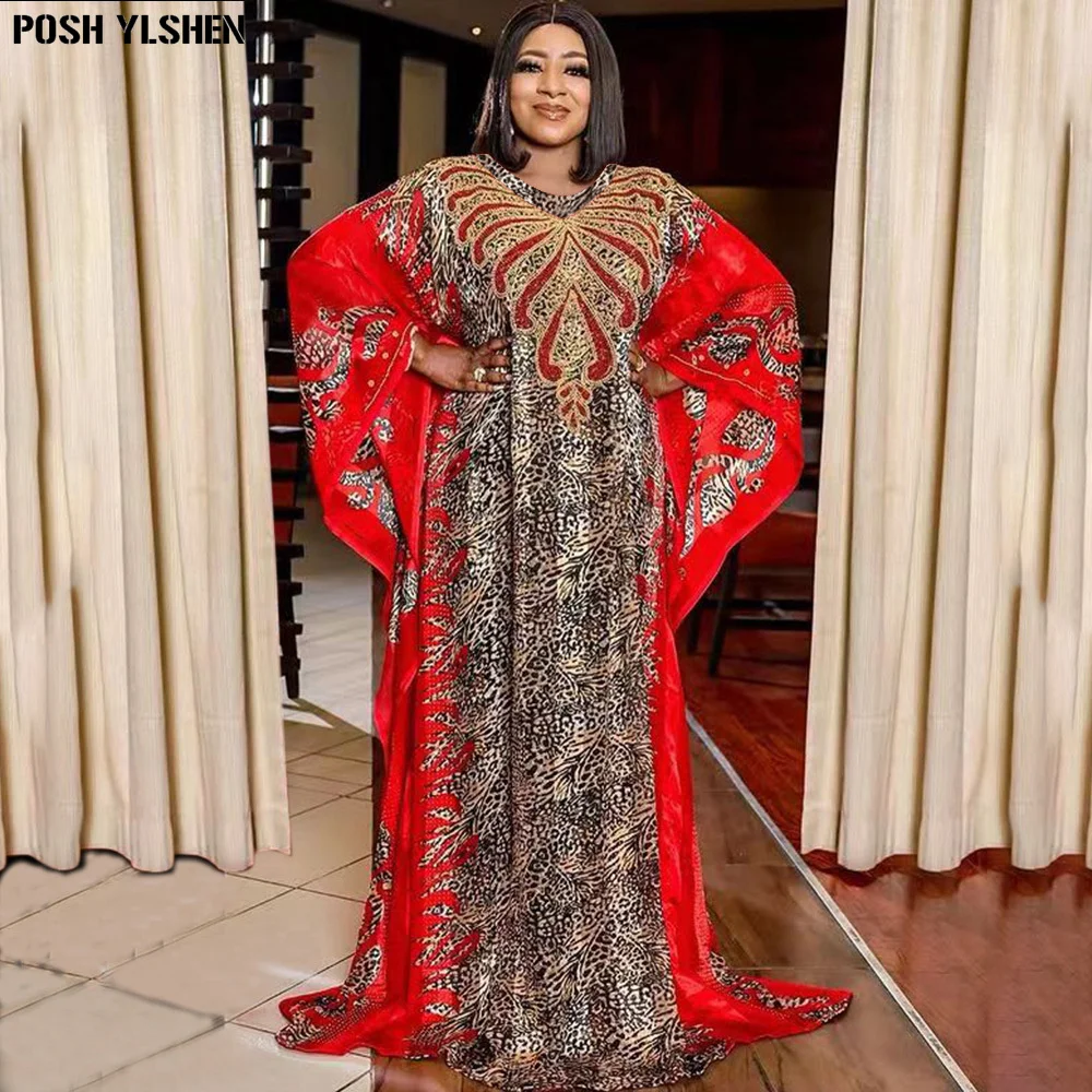 2023 New African Dresses For Women Muslim Chiffon Maxi Femme Robe Nigerian Traditional Clothes Summer Fashion Abaya Dubai Boubou