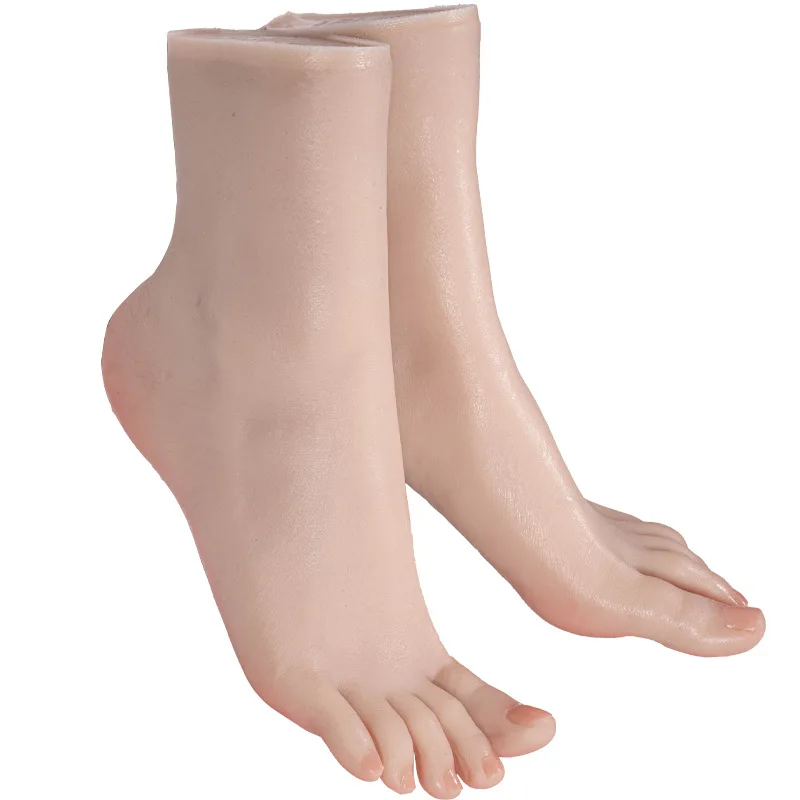 

Liquid Silicone Foot Model TG3715 Female Fake Nail Mannequin Feet Fetish Lifelike Rubber Feet for Shoes Display Props Drawing