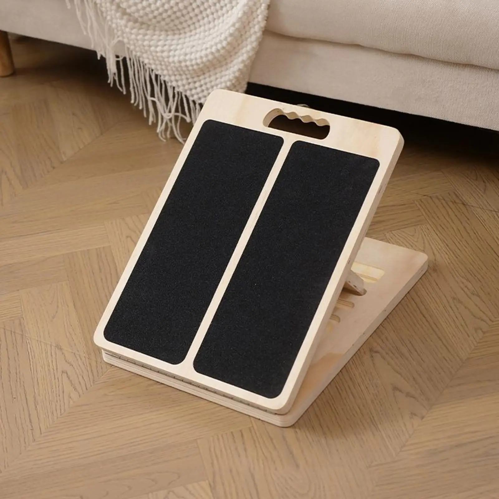 Calf Stretch Board Foldable Wood Calf Stretch Board Adjustable Plantar Stretching Block for Training Workout Pilates Yoga