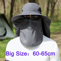 Large Size 60cm+ Climbing Hat Men Panama Hat Outdoor Sun Protection Hat Summer Fishierman Hat Casual Face Neck Cover Fishing Hat