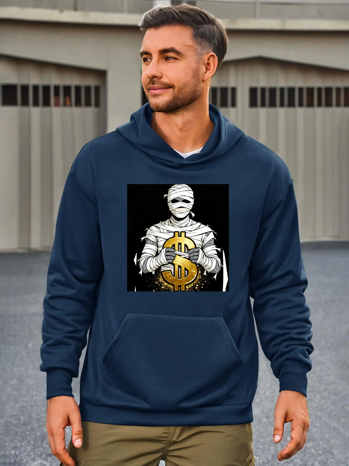 

Men's Hooded Pullover Sweatshirt: Blending Sporty Vibe with Casual Men's Wear
