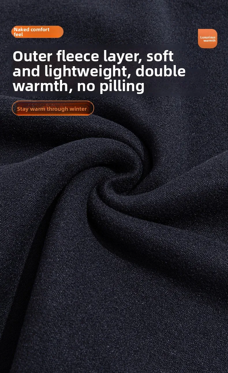 Herren Thermoweste, Fleece-gefüttert, Winter-Wärme, ärmelloses Tanktop, dick, dehnbar, einfarbig, Thermo-Unterwäsche, Basisschicht, Übergröße 8XL 7XL – Detail 7