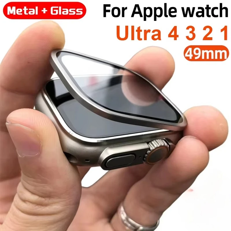Tempered Glass For Apple Watch Ultra 4 3 2 1 49mm Screen Protector Anti-Scratch HD Metal Bumper Full Film for IWatch Ultra 49mm