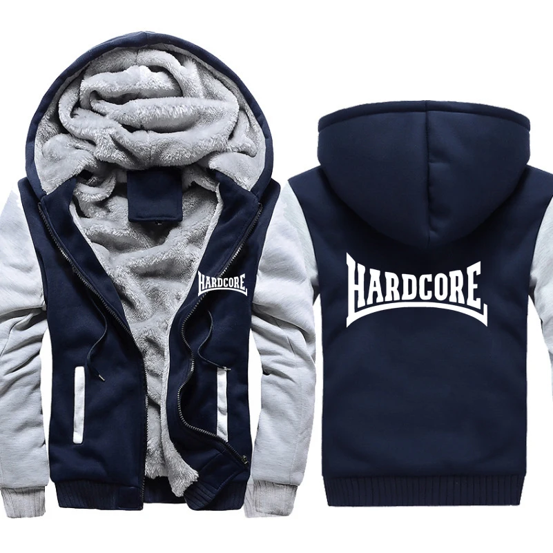 Man's Hoodies Hardcore Ma1 Bomber Print Jacket Men Casual Winter Thicken Warm Fleece cotton Zipper Raglan Coat Male Tracksuits