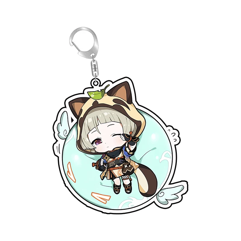 Kwaii Genshin Impact Anime Figurine Cute Sayu Figure Key Chain Double Side Printing Cartoon Custom Acrylic Keychain Bag Charm