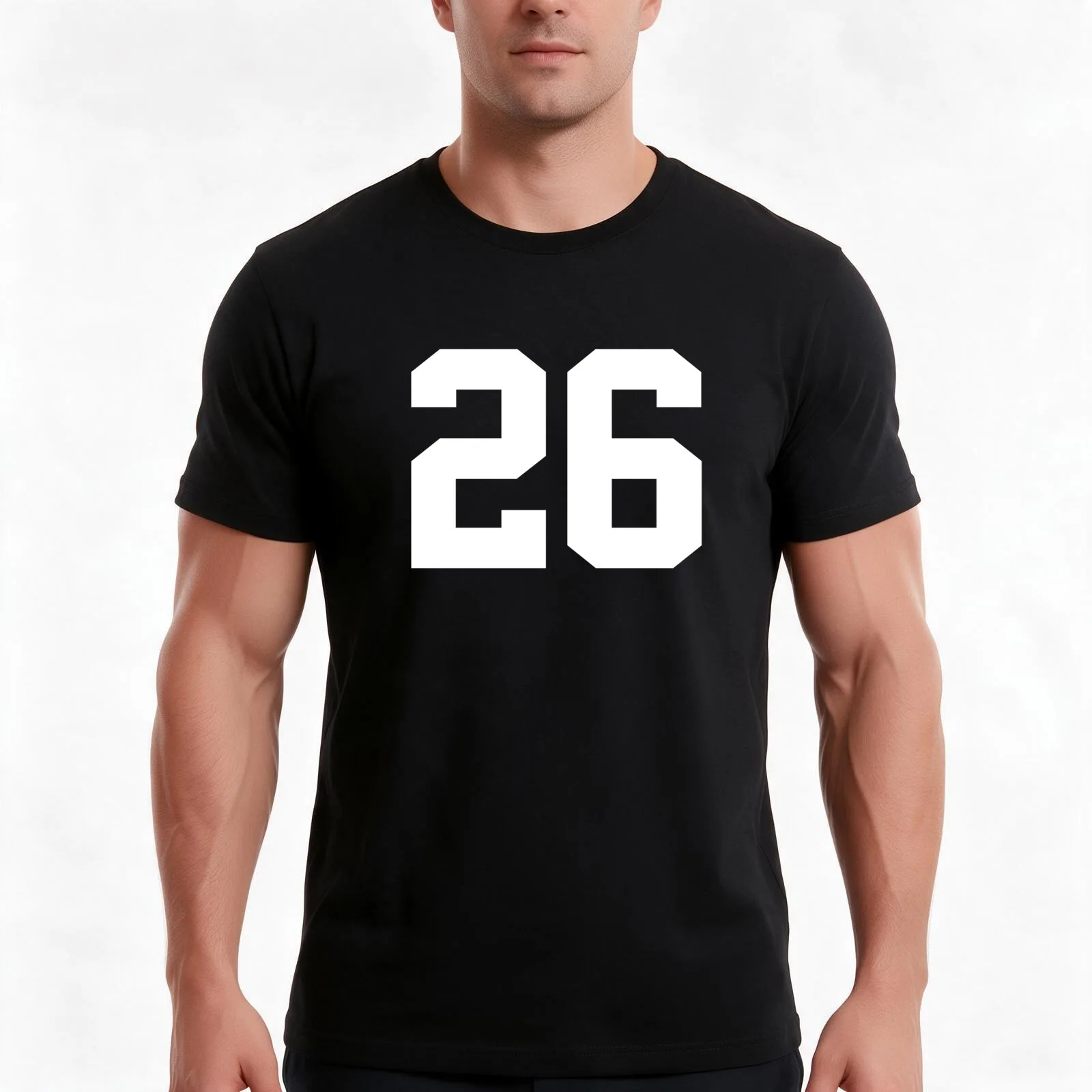 26. Number twenty on shirts and stuff. T-Shirt, Summer Casual Cotton Tee, Oversized Streetwear Tops, Vintage Graphic Print