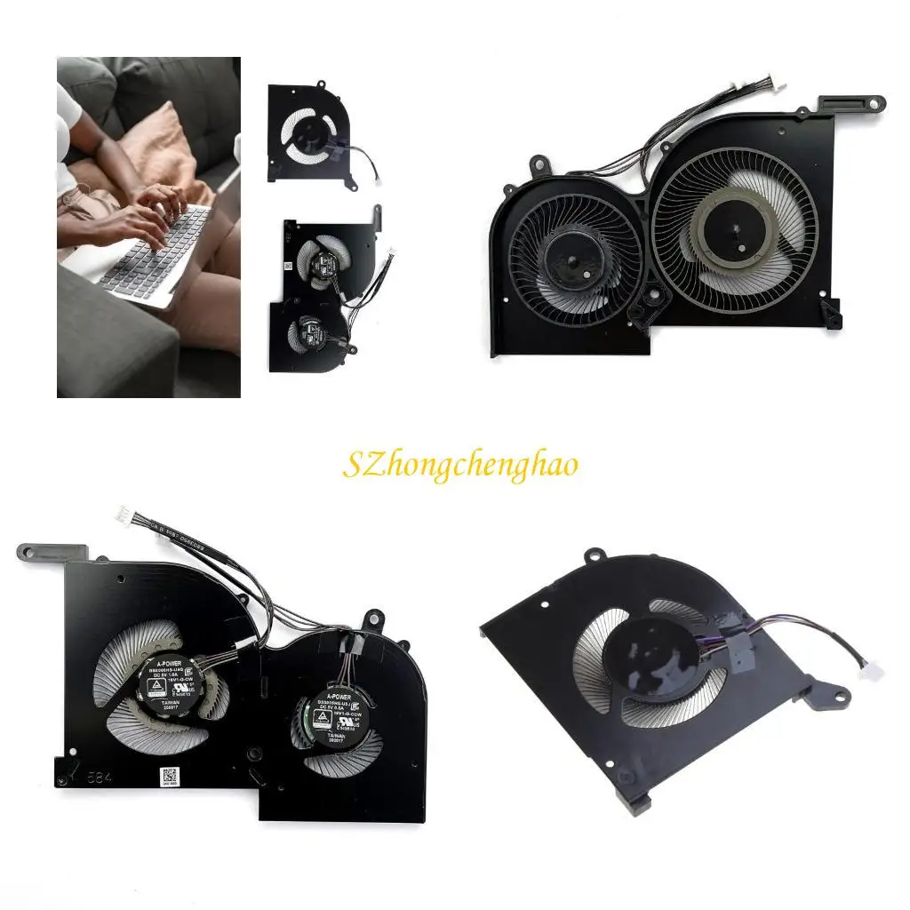 

for MSI GS66 WS66 10SD 10SE Notebook CPU GPU Cooling Fans 5V/1.0A 601D
