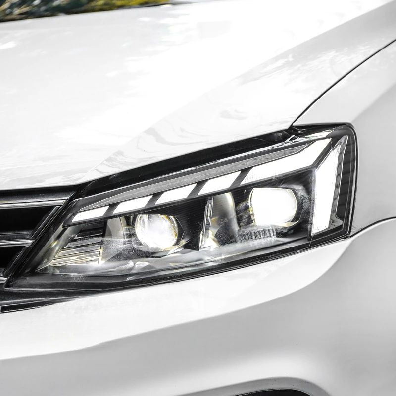 Head Light For Volkswagen Sagitar Jetta Headlight Assembly  Retrofitting 2012-2018 LED Flowing Turn Signal Daytime Running Light
