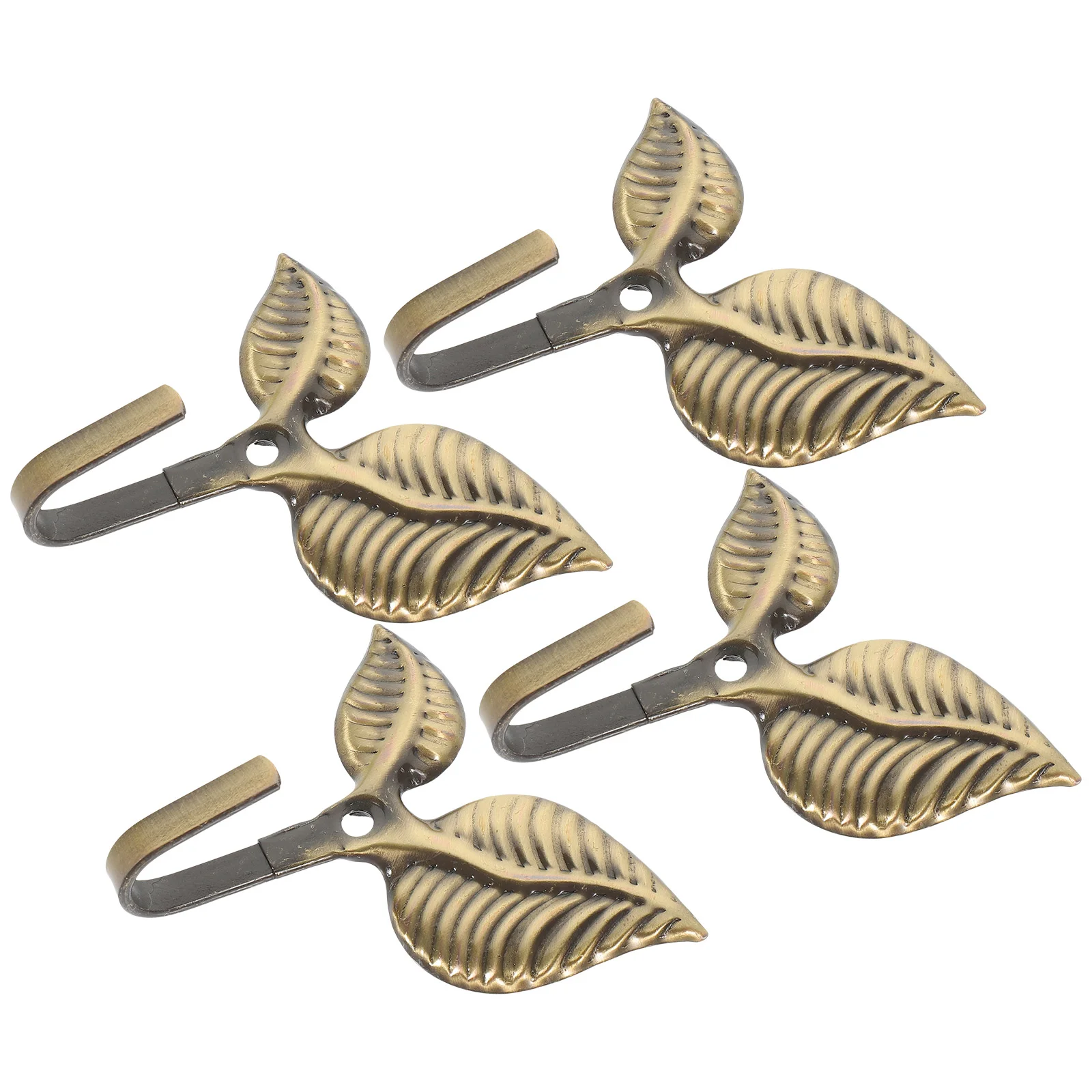 

4 Pcs Gold Hooks Coat Hanger Wall Iron Metal Decorative Clothes Wrought Multifunctional