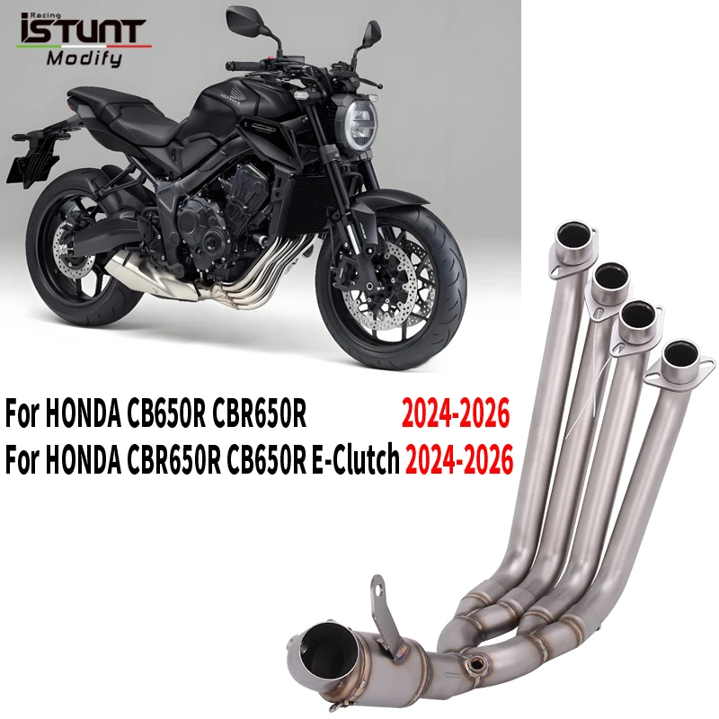 Sistema de escape para motocicleta Honda CB650R CBR650 E-Clutch 2024 2025 2026, tubo de conexión delantero intermedio, silenciador de moto de 51 mm