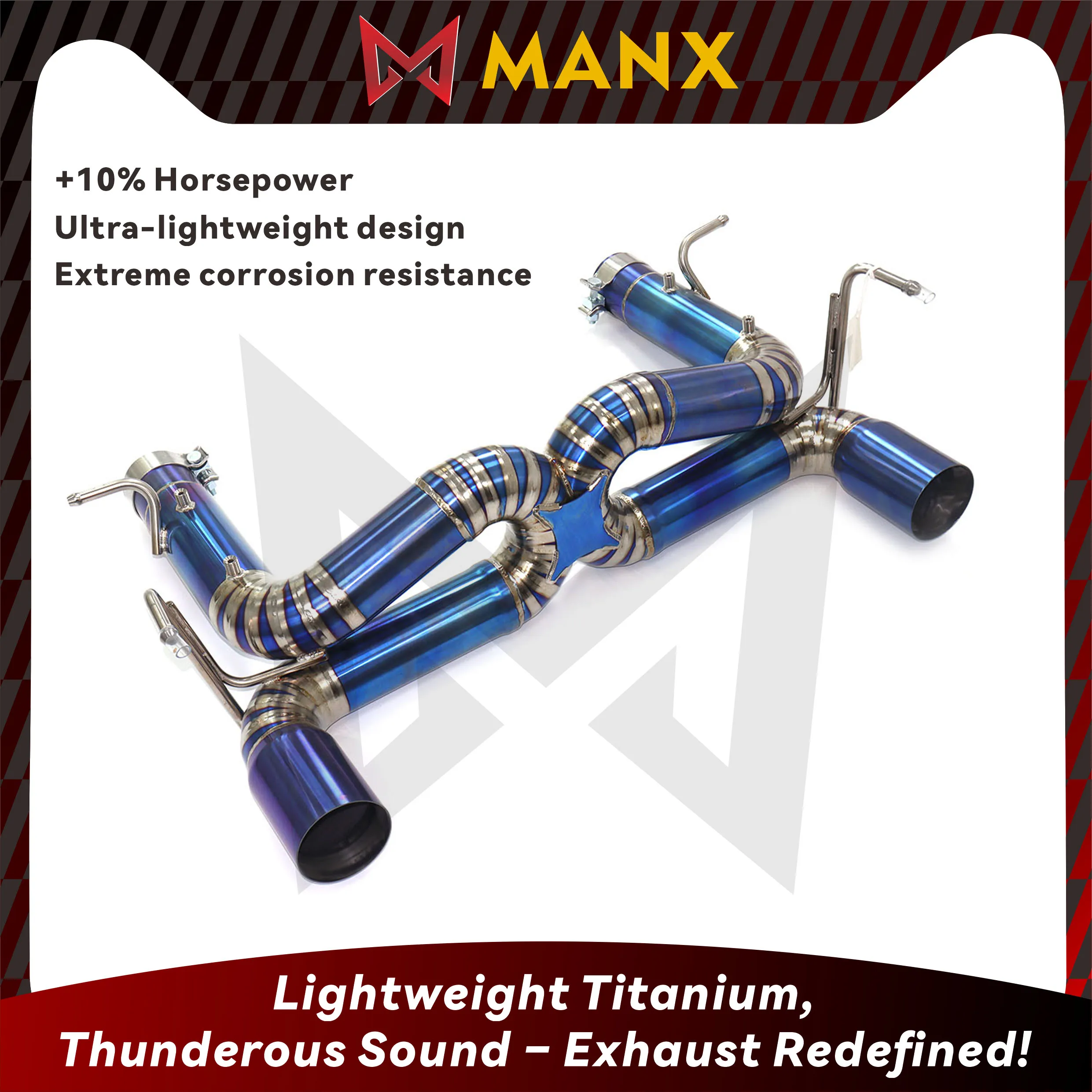 

MANX Titanium Alloy High Performance Catback Exhaust For Ferrari F8 Exhaust System Straight Pipes Tuning Muffler Exhaust