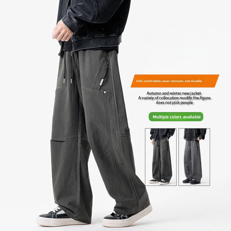 

【Mirrordust】Y2K Parachute Pants men Harajuku Streetwear Wide Leg Baggy Sweatpants Vintage Hip Hop Joggers Cargo Trousers