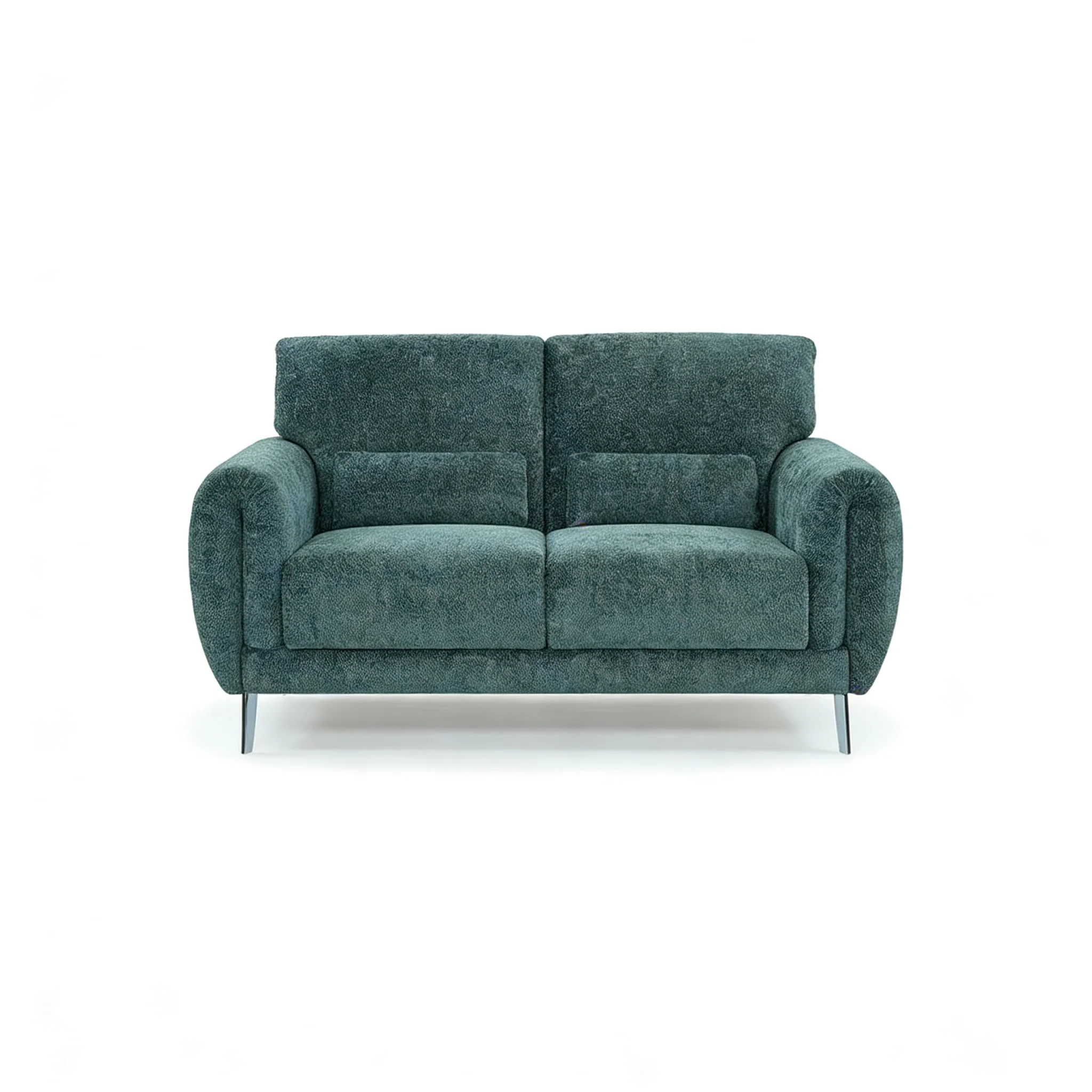 Small Space Sofa With Sturdy Chrome Hardware Legs, Soft Textured Fabric Couch For Apartment & Studio, Comfortable High Back
