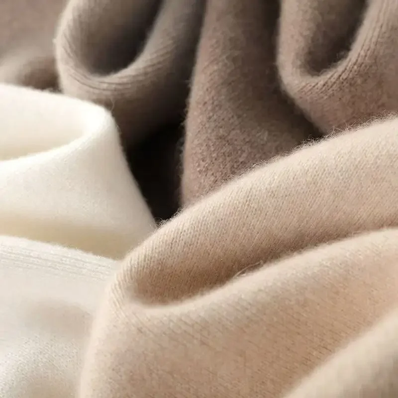 Women Merino Wool Knitted Wide Leg Pants Autumn Winter Basic Soft Warm Cashmere Knit Trousers Casual Simple Style Korean 2025