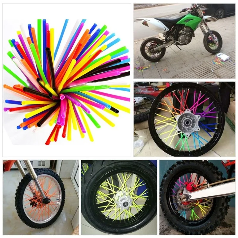 36pcs Motorcycle Wheel Rim Spoke Wrap Kit For Motocross Bicycle Bike Cruiser Chopper Cafe Racer Motorcycle Accessories
