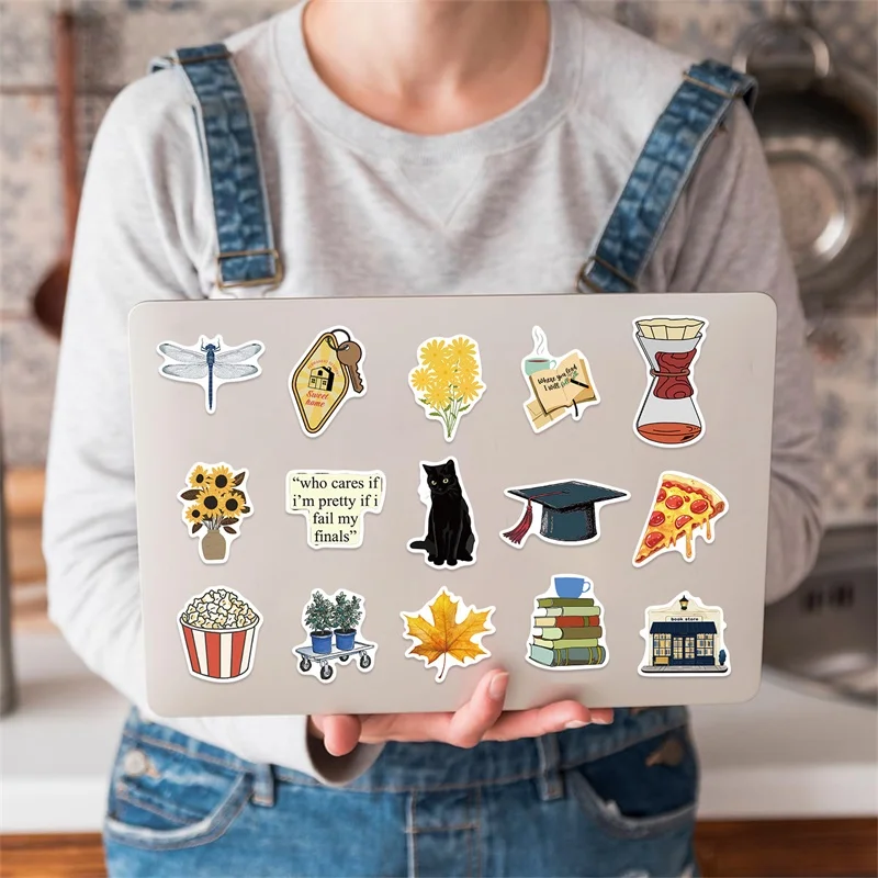 10/30/50PCS Kawaii Gilmore Kaffee PVC Klebrige Aufkleber Ästhetische DIY kinder Dekoration Scrapbooking Schule Liefert