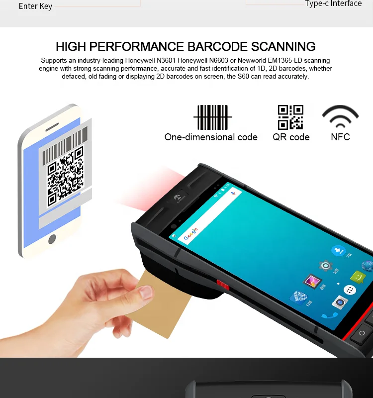 Bloved ream 5,5 Zoll Android PDA Handheld PDA Terminal Computer mit Quittung Thermo drucker