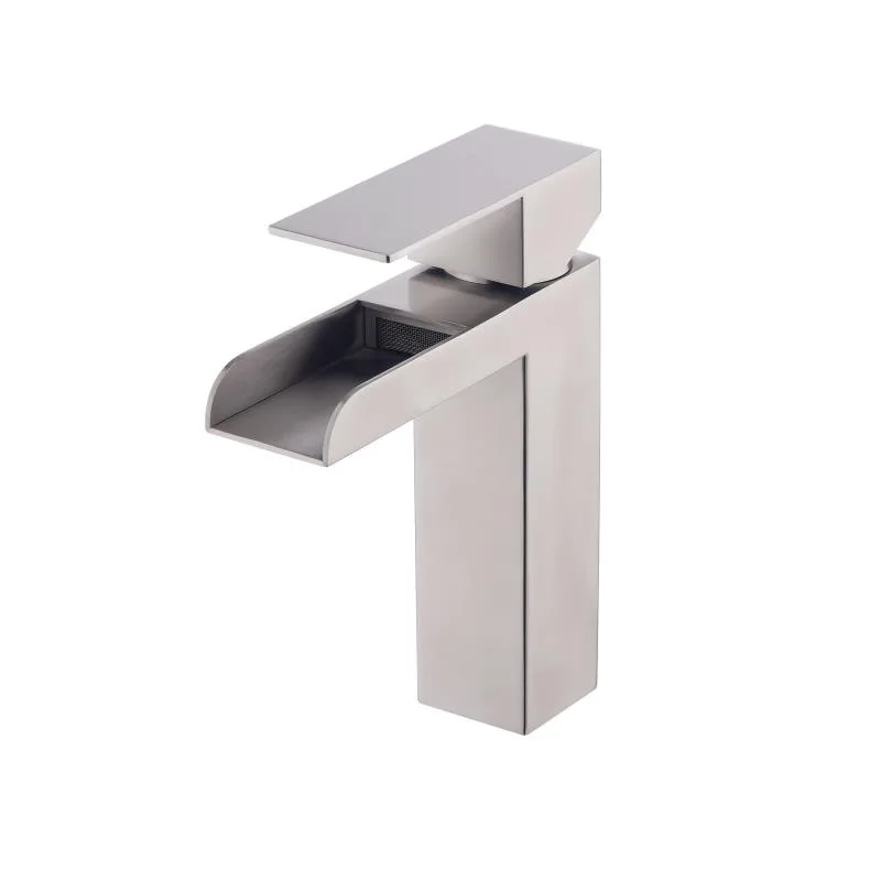 Black/Nickel Bathroom Waterfall Basin Faucet 304 Stainless Steel Deck Mount Single Handle Hot Cold Mixer Tap Single Handle