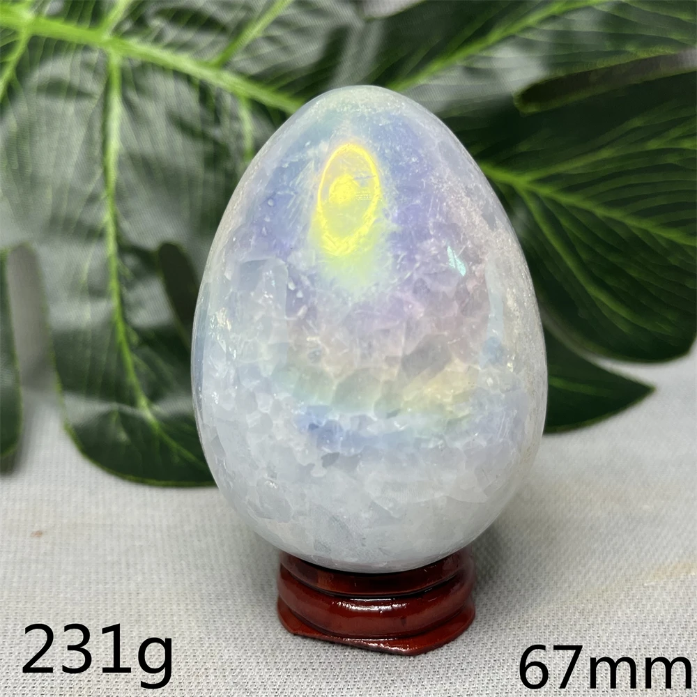 Natural Rock Kyanite Egg Balls Rainbow Crystals Electroplated Hand-polished Home Room Decoration Festival Gifts Spiritual