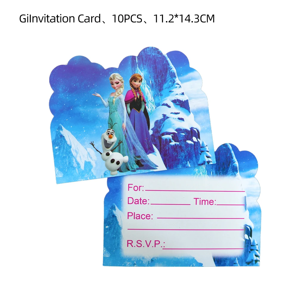 10/20 pz Disney Frozen Elsa tema invito biglietto Mini biglietto di auguri singola pagina evento principessa festa di compleanno invito Suppli