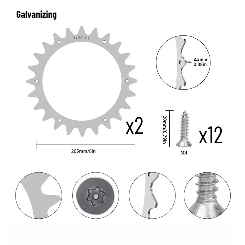 1 ensemble de pointes pour tondeuse robotisée Worx Landroid S/M/L, pointes de roue pour tondeuse robotisée 205 mm/225 mm