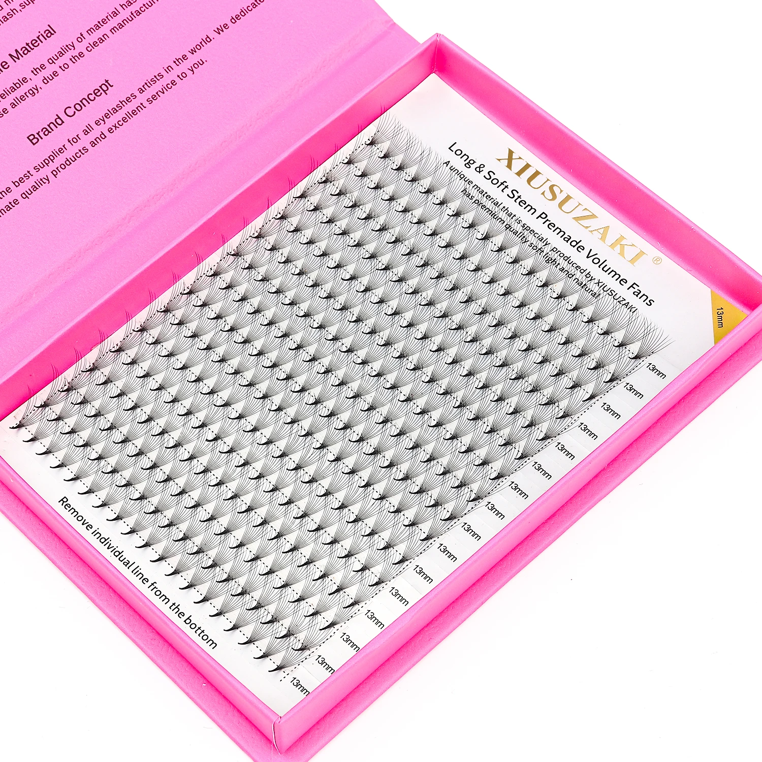 XIUSUZAKI 16 Rows Premade Volume Fans Eyelashes Extension 9D 10D 12D 14D 16D Thin Pointy Base Russian Volume Fans False Lashes