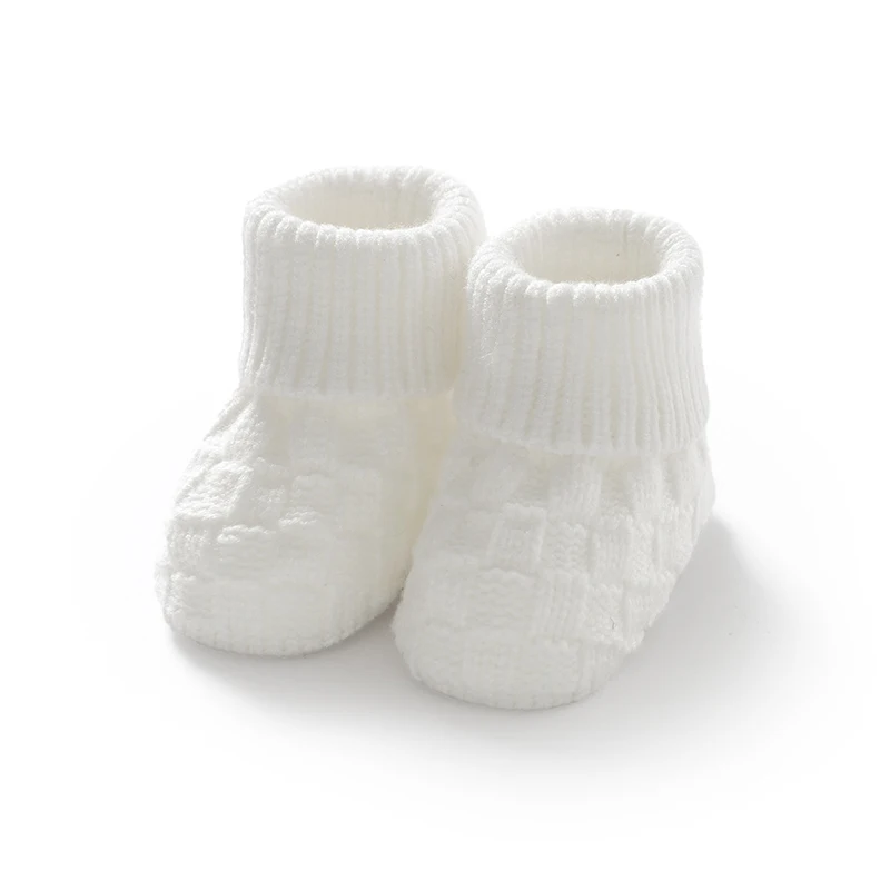 Newborn Baby Shoes Knitted Warm Toddler Children Bedding Footwear 0-18M Clothing Accessories Infant Boy Girl Boots Fashion Solid