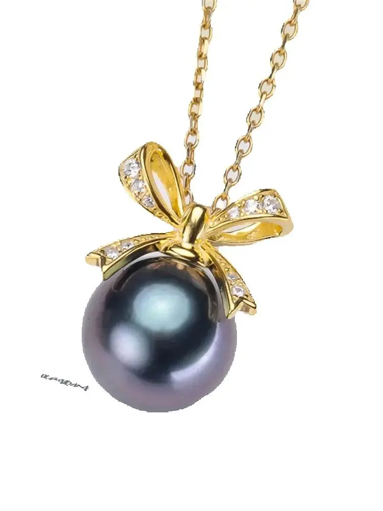 

DIY Pearl Accessories 925 Silver Pearl Pendant Empty Hold Necklace Pendant Bow Tie Women Suitable for Embedding 9-11mm Beads