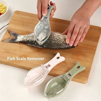 Covered fish scale scraper, manual fish scale scraper for kitchen use,no harm to hands, creative fish scale scraper for home use