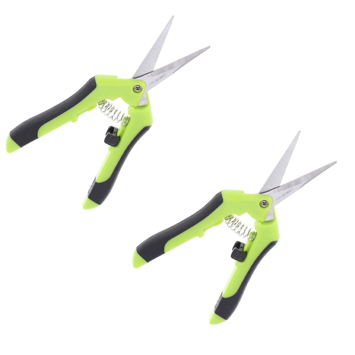 

2 pcs Pruning Shears Stainless Steel Sharp Garden Scissors Ergonomic Handle Cushion Shock Absorber Spring Pruner Shears