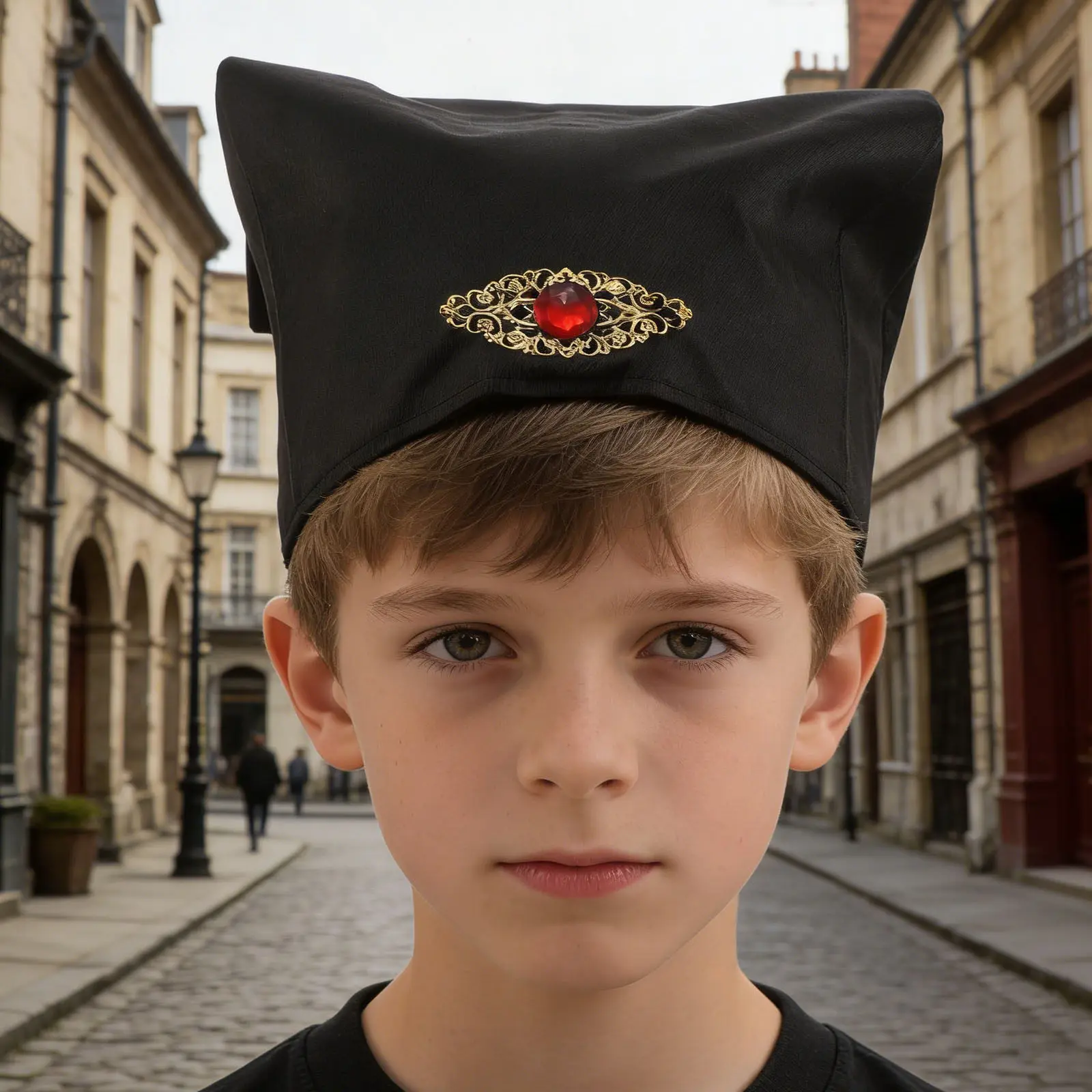 Sombrero de Estilo Antiguo para Niños, Bordado a Mano, Tocado Tradicional Chino para Disfraces, Cosplay, Fiestas, Festivales y Actuaciones Asiáticas