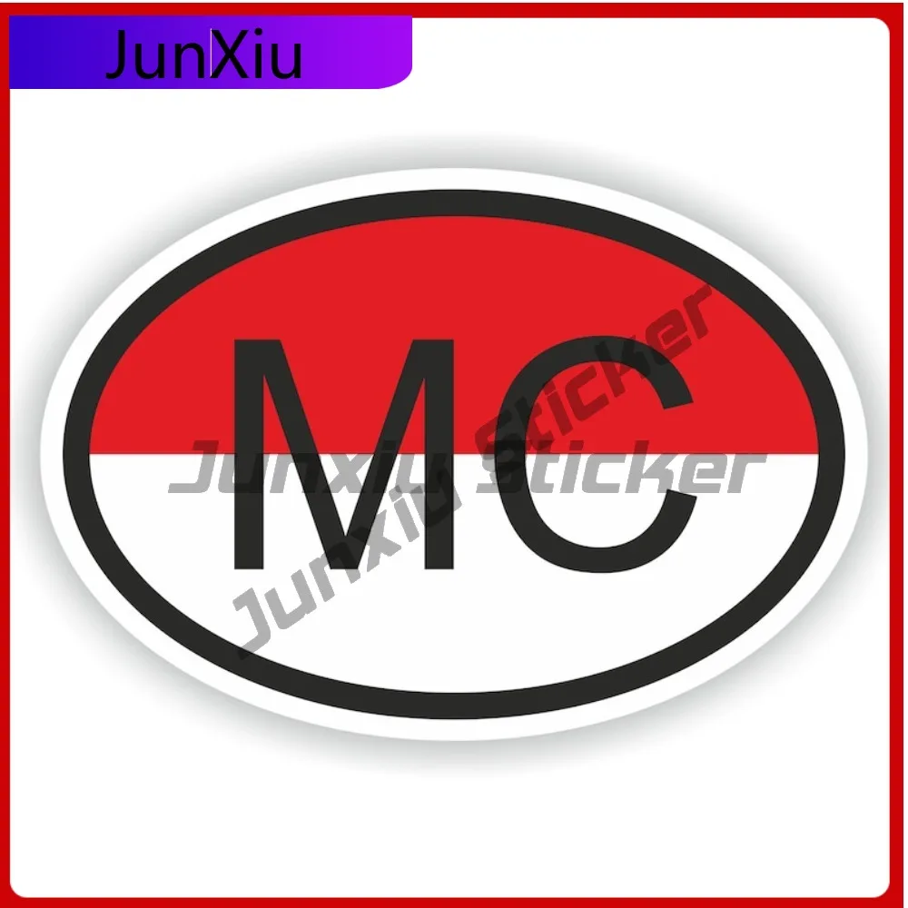 

Monaco Oval Country Code Mc Flag National Emblem With White Border Sticker Vinyl Decals Custom Van Stickers And Decals Car Rear