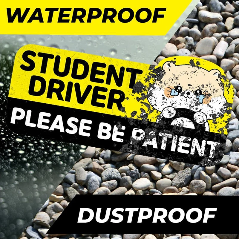 New 1pcs Cartoon Student Driver Car Magnet Cute Sign For Reflective Sticker Gift Teen Reusable Bumper Safety