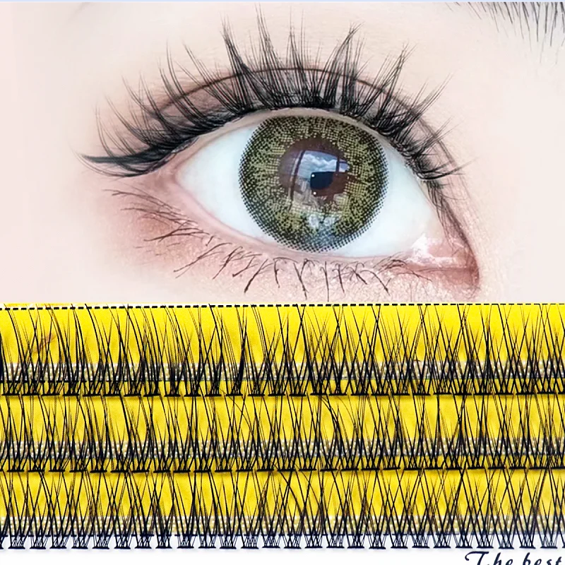 Mink Eyelashes 1 Box/120 Bunches Natural 3D Russian Individual Eyelash cluster Makeup tools Fish Tail False Eyelashes wholesal