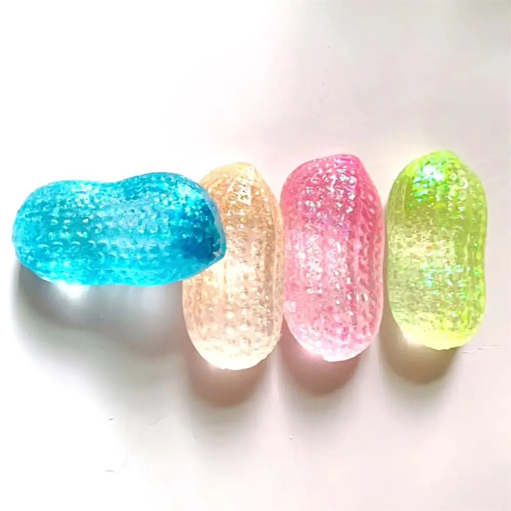 Slow Rebound Glitter Peanut Squishy Slow Rising Malt Syrup Texture Peanut Stress Ball Buttery Soft Texture Macaron Color