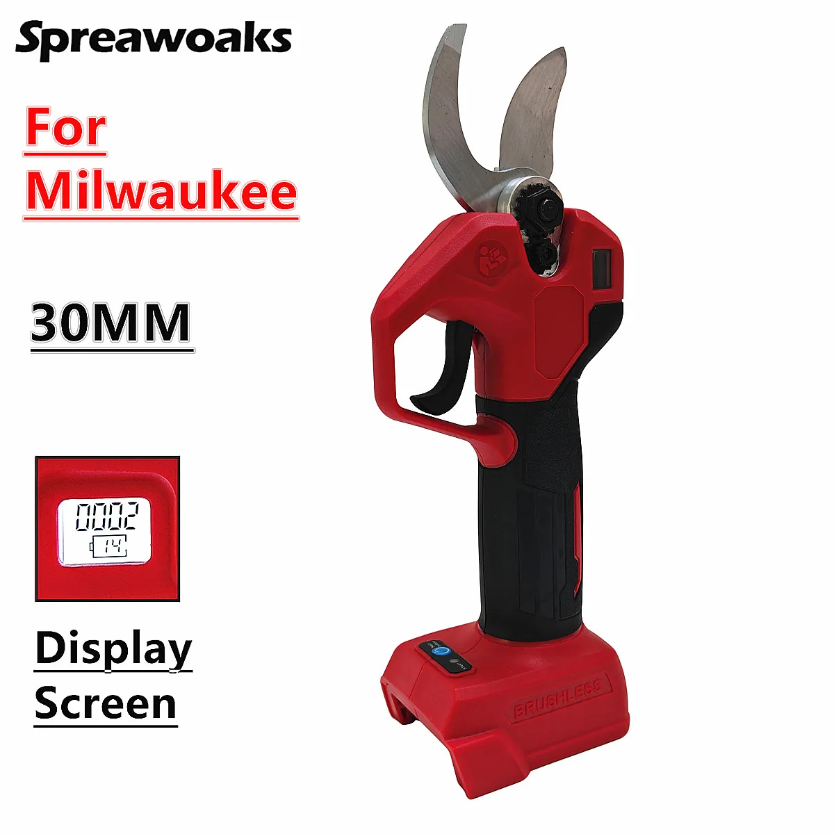 

Brushless Electric Pruning Shears Pruner With LED Display 32MM Cordless Garden Scissors For Milwaukee 18V Battery
