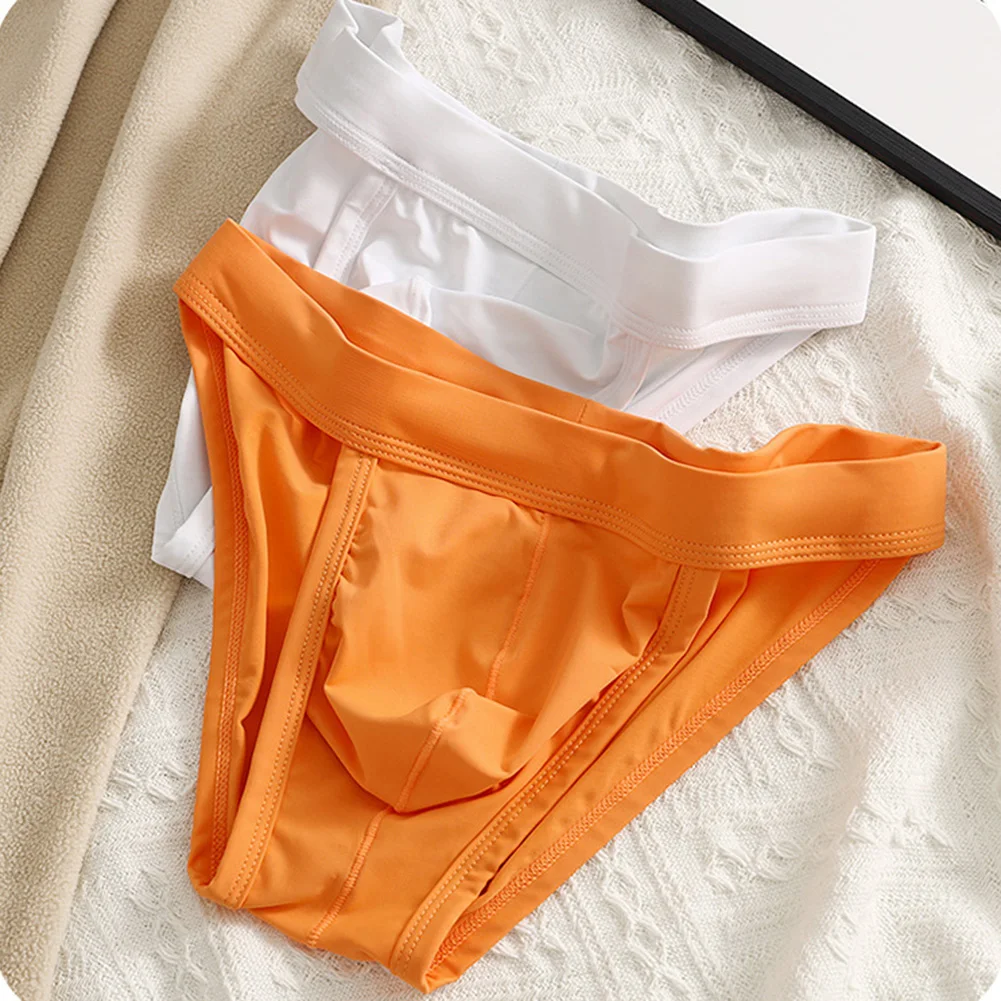 

Men Pouch Elastic Mens Sexy Underwear Ice Silk Thin Breathable Lingerie Quick Dry Underpants Briefs Bikini Summer Men's Panties