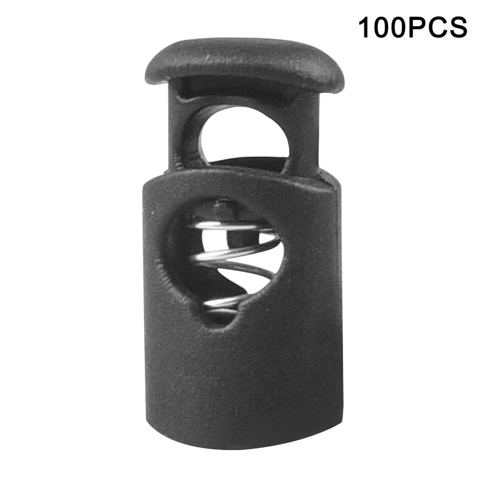 Sliding Plastic Toggle Cord Lock Tighten Luggage Non Slip Mini Universal Fastener Buttons Single Hole Clothing Spring Loaded