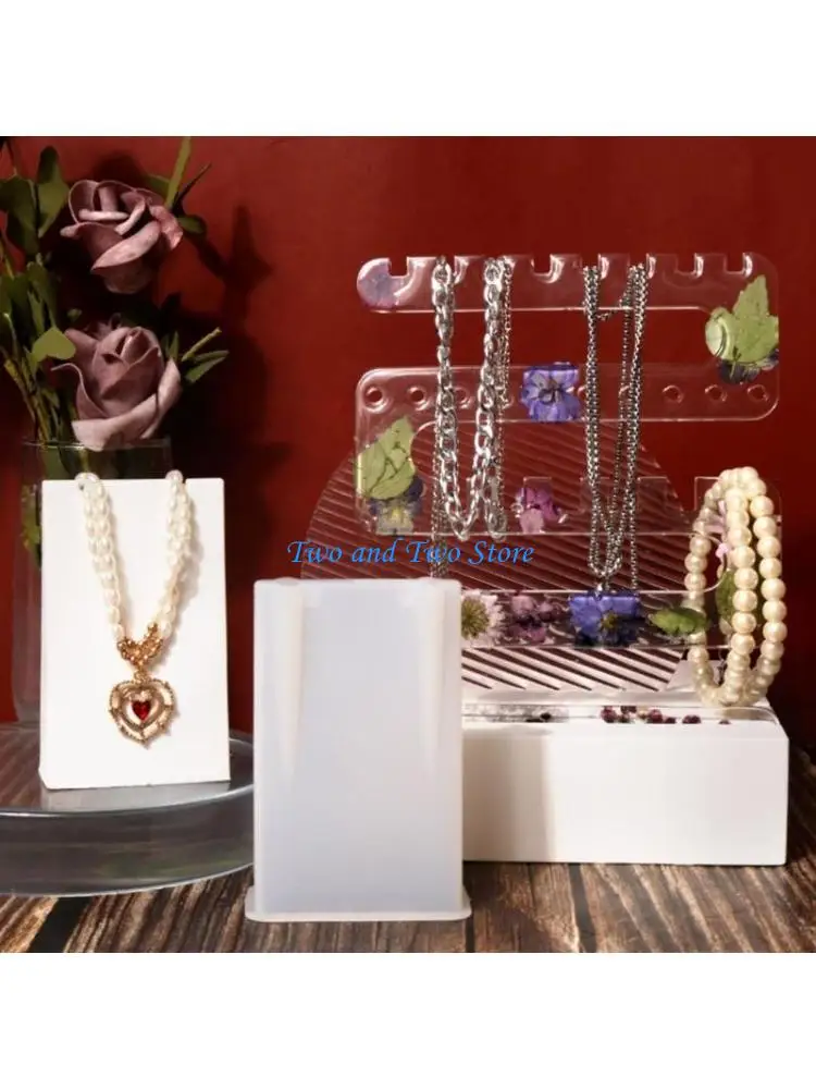 HX6F Jewelry Resin Molds with Base Mold Epoxy Earring Display Holder Mold