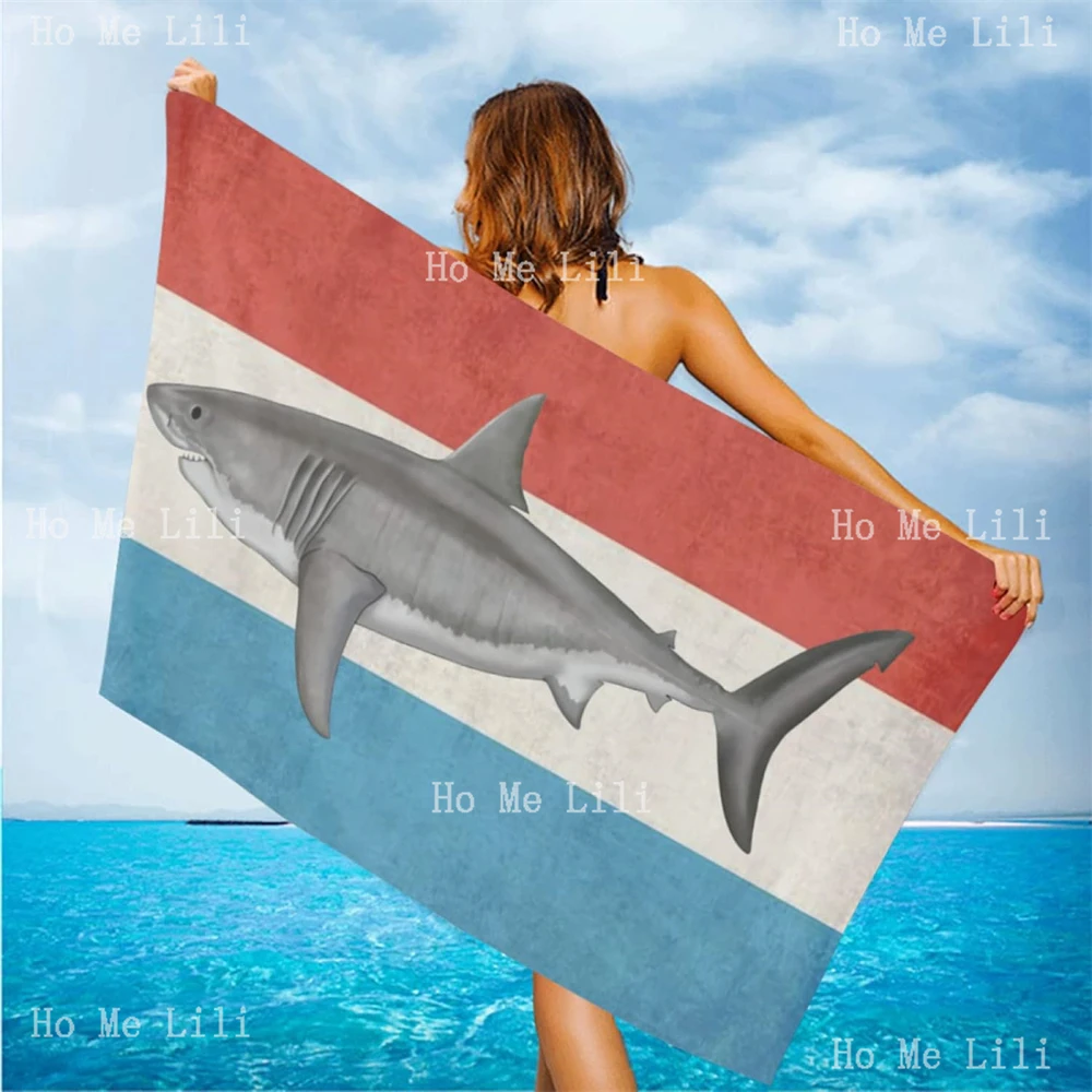 Shark Marine Animal Soft Highly Absorbent Quick-Drying Towel Multipurpose For Bathroom Hotel Gym And Spa