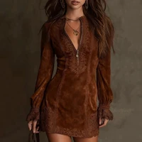 2026 Otoño Invierno manga larga elegante Mini vestido ropa de mujer Casual fiesta trabajo noche vaina vestidos de oficina para mujer