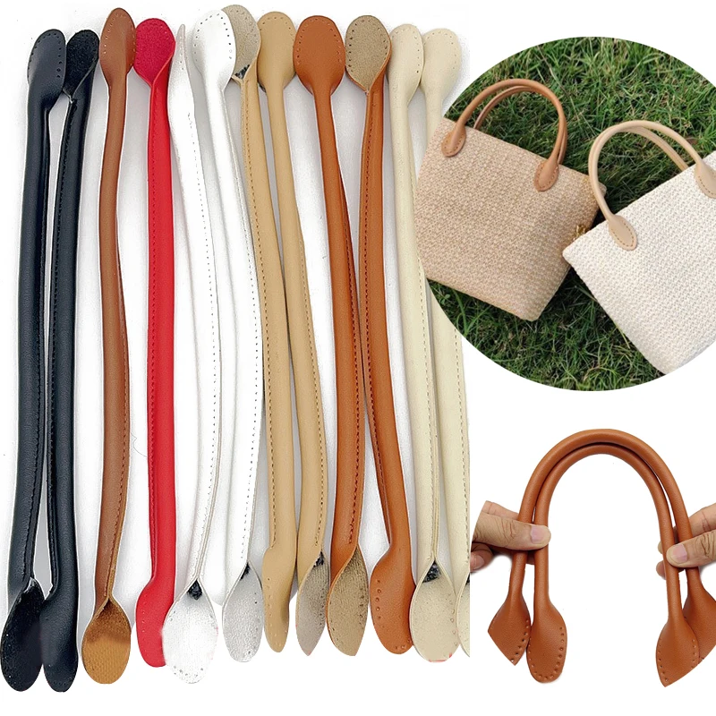 1Pair Bag Handles Bag Shoulder Leather Handle DIY Purse Strap Handbags Belts Strap Replacement Hand Strap Women Bags Accessories