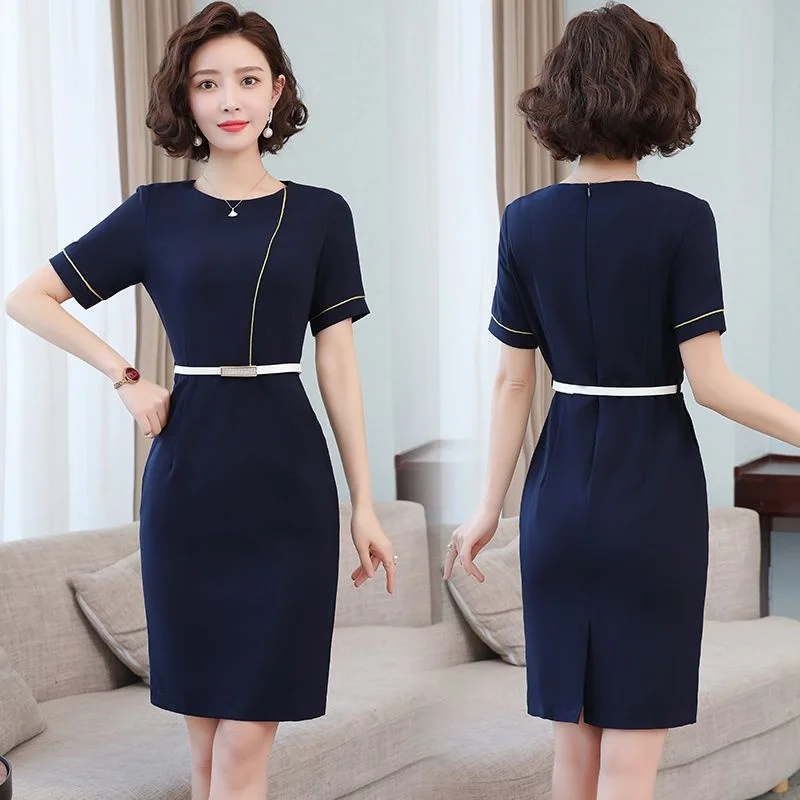 Uniform, Temperament, Professional Sales Building, Jewelry Shop, High End Flight Attendant Skirt, Summer Thin Dress Elegant