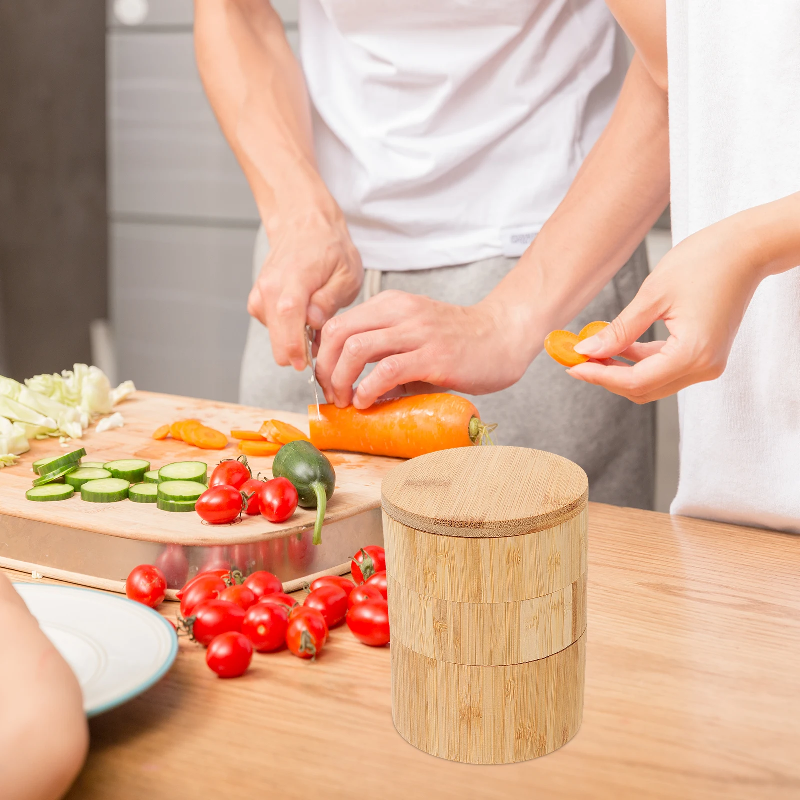 

1pc 3 Layer Bamboo Seasoning Jar Rack Multi-Layer Spice Storage Kitchen Salt Container Condiment Box Pepper Sugar Holder