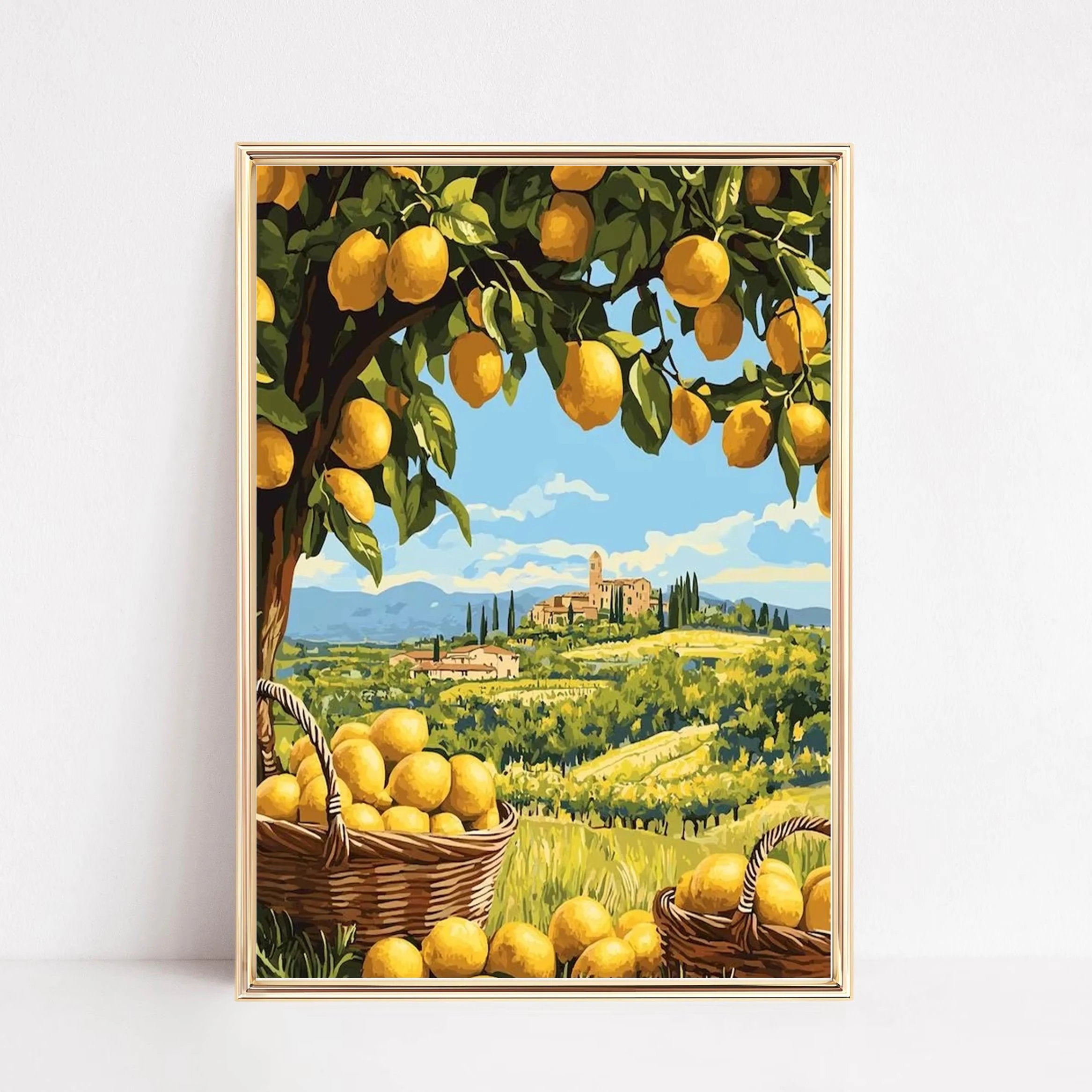 Lemon-Themed Modern Style Canvas Poster Living Room Wall Art Decor Exquisite Gift Home Decoration Mediterranean Style