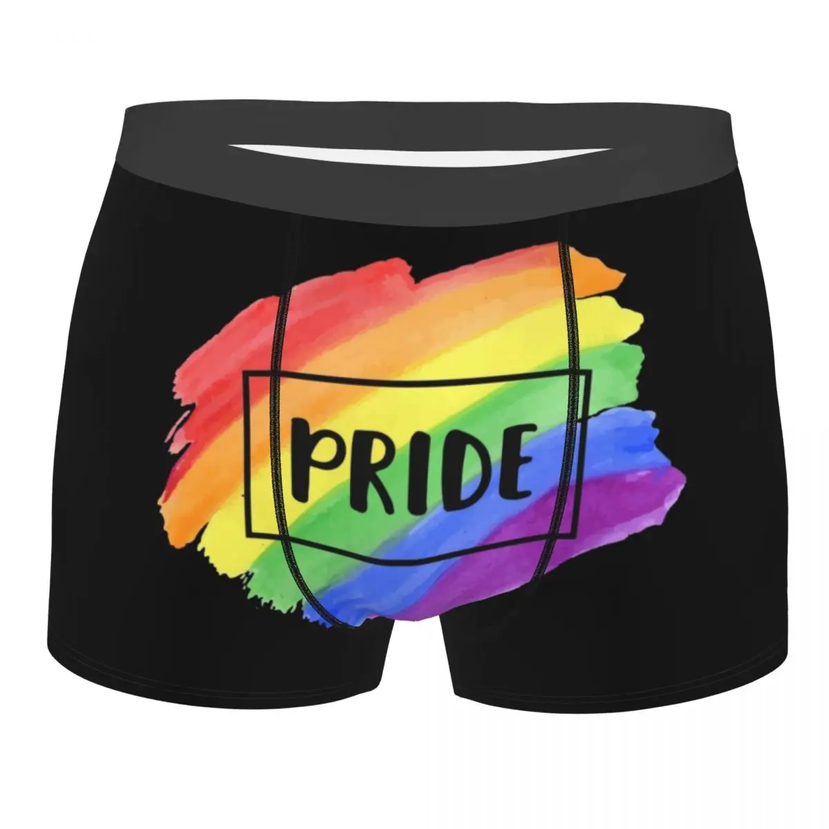 

Novelty Boxer LGBT Shorts Panties Briefs Man Underwear Gay Pride Rainbow Queer Asexual Breathable Underpants for Homme Plus Size