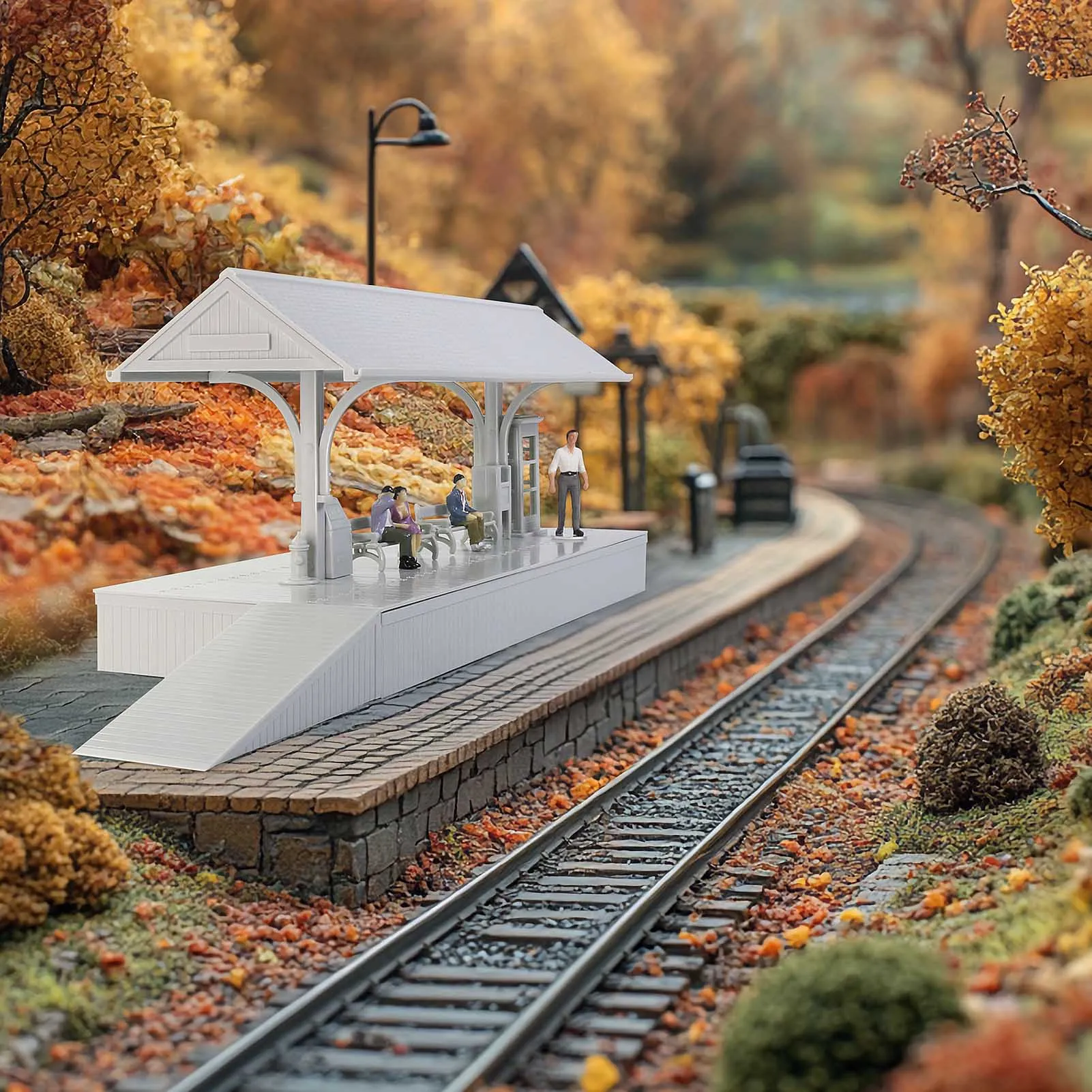 Evemodel O Scale Model Station Platform Kit for Model Railraod Unpainted Disassembled ZTO01JJ