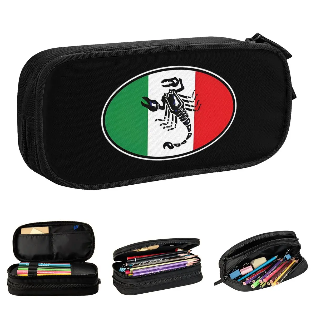 Italian Abarths Scorpion Motorsport Racing Car Pencil Cases Pen Bag Kids Big Capacity Office Gift Pencilcases