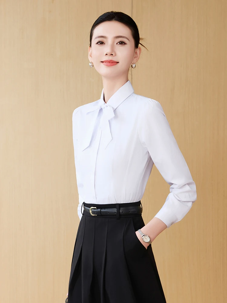 AIyssa Fashionable professional women's clothing, high-quality long sleeved shirts, elegant charming temperament, 2025 new style
