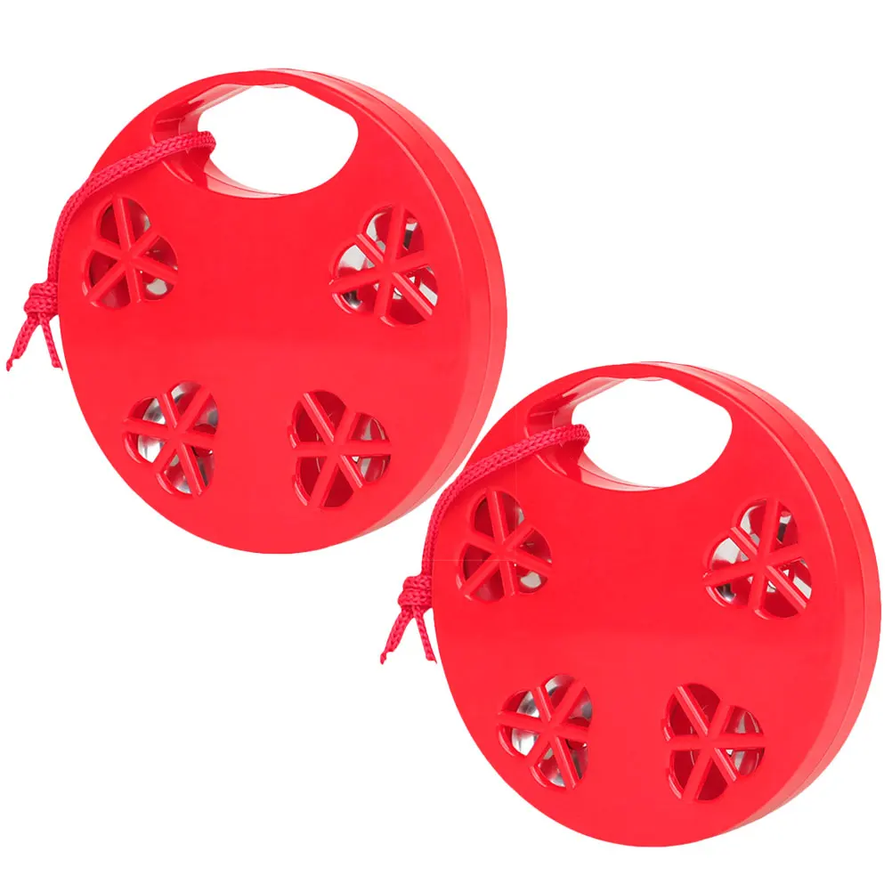 

2Pcs Handheld Tambourine Drum Plastic Bells Kids Music Toys Instruments Develop Rhythm Confidence Educational Gifts